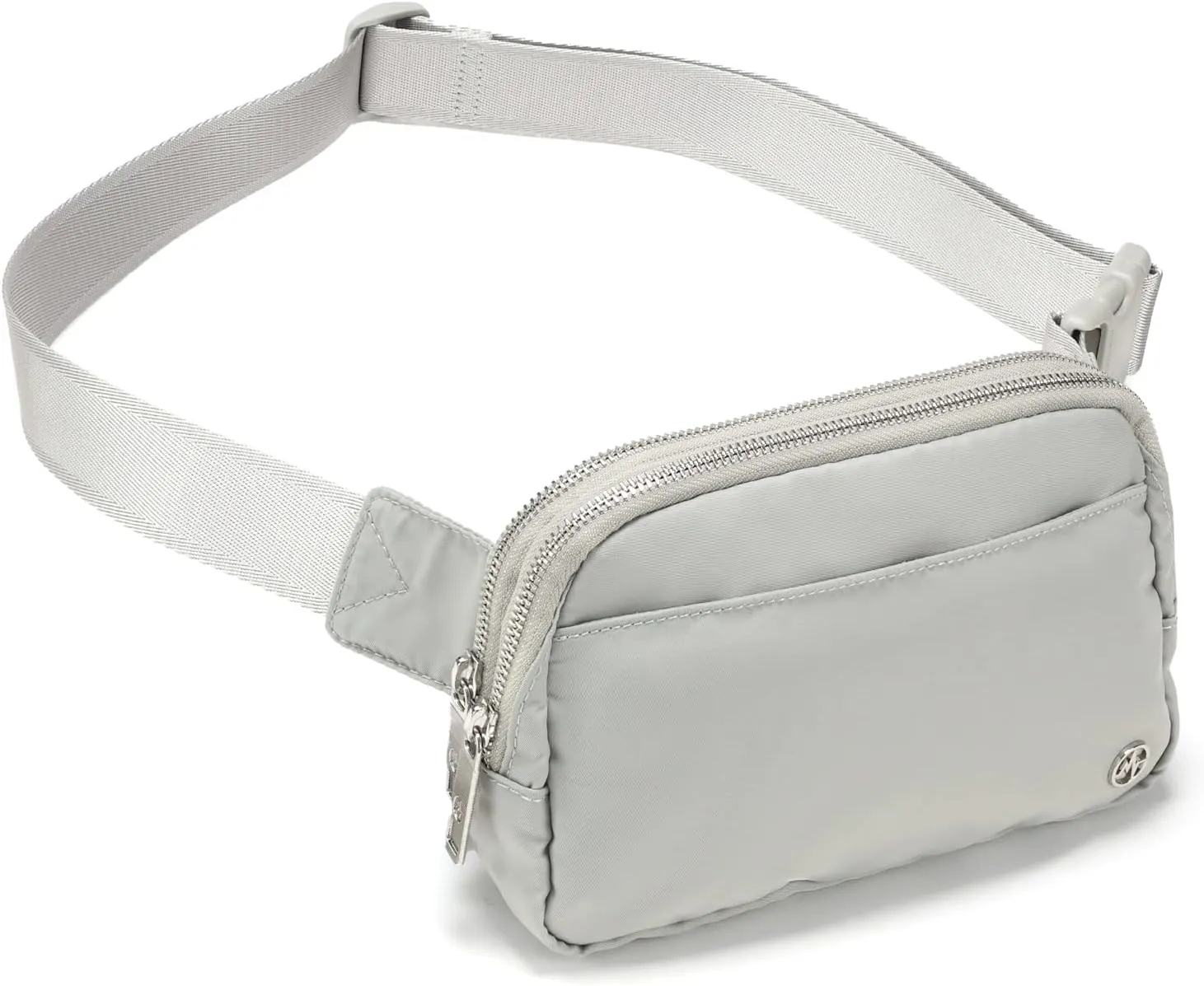 Pander Everywhere Belt Bag for Women, 5 Zipper Pockets Nylon Crossbody Fanny Pack Purse (Seal Grey)