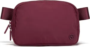 Pander Two Way Zipper Fanny Pack Nylon Everywhere Belt Bag for Women, Water Repellent Waist Packs, Crossbody Bags with Adjustable Strap (Red Merlot).