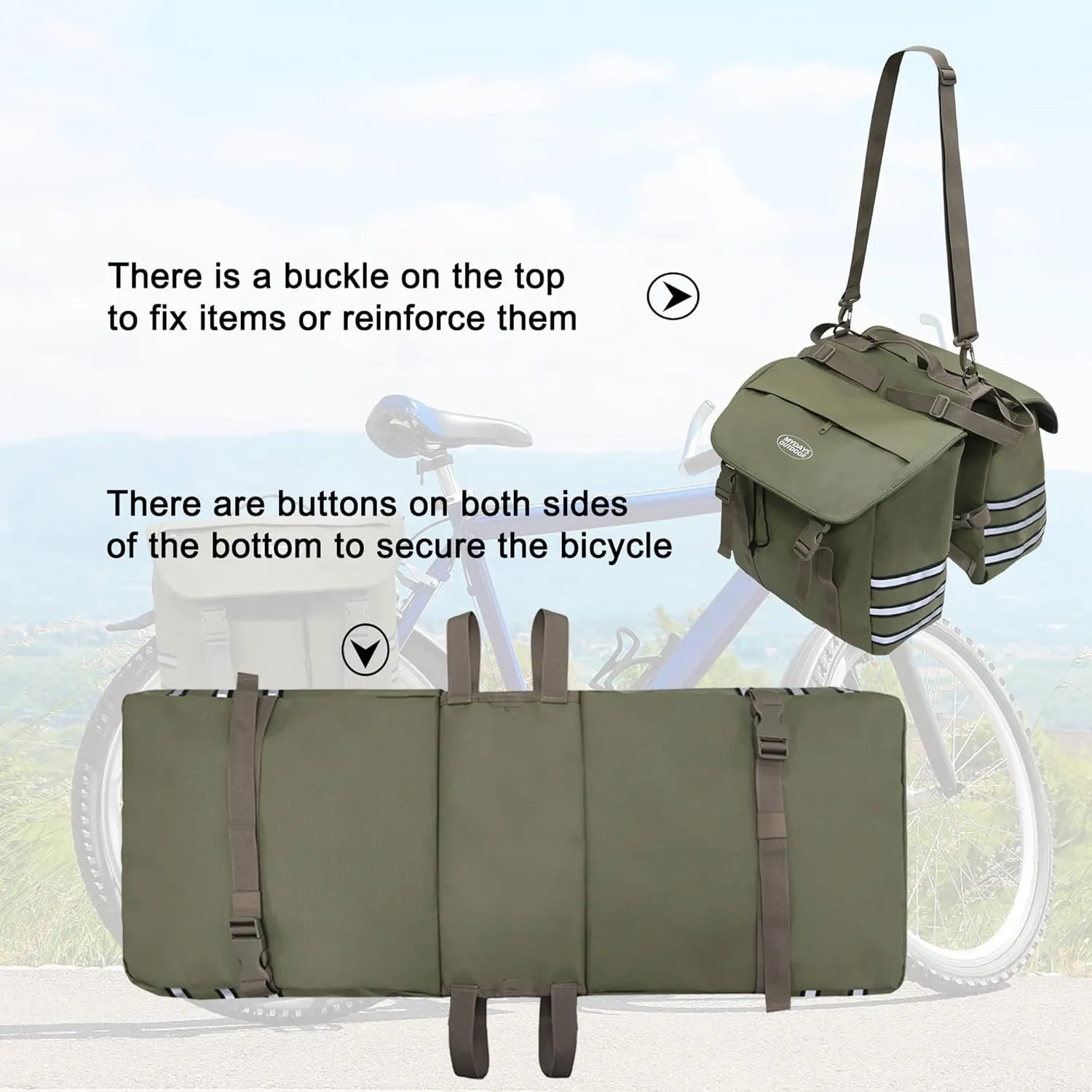 Panniers Bike Bags,Bicycle Saddle Bags,Large Capacity Reflective Strip,Bike Trunk Bag with Panniers,Bicycle Storage Bag,Bike accessories