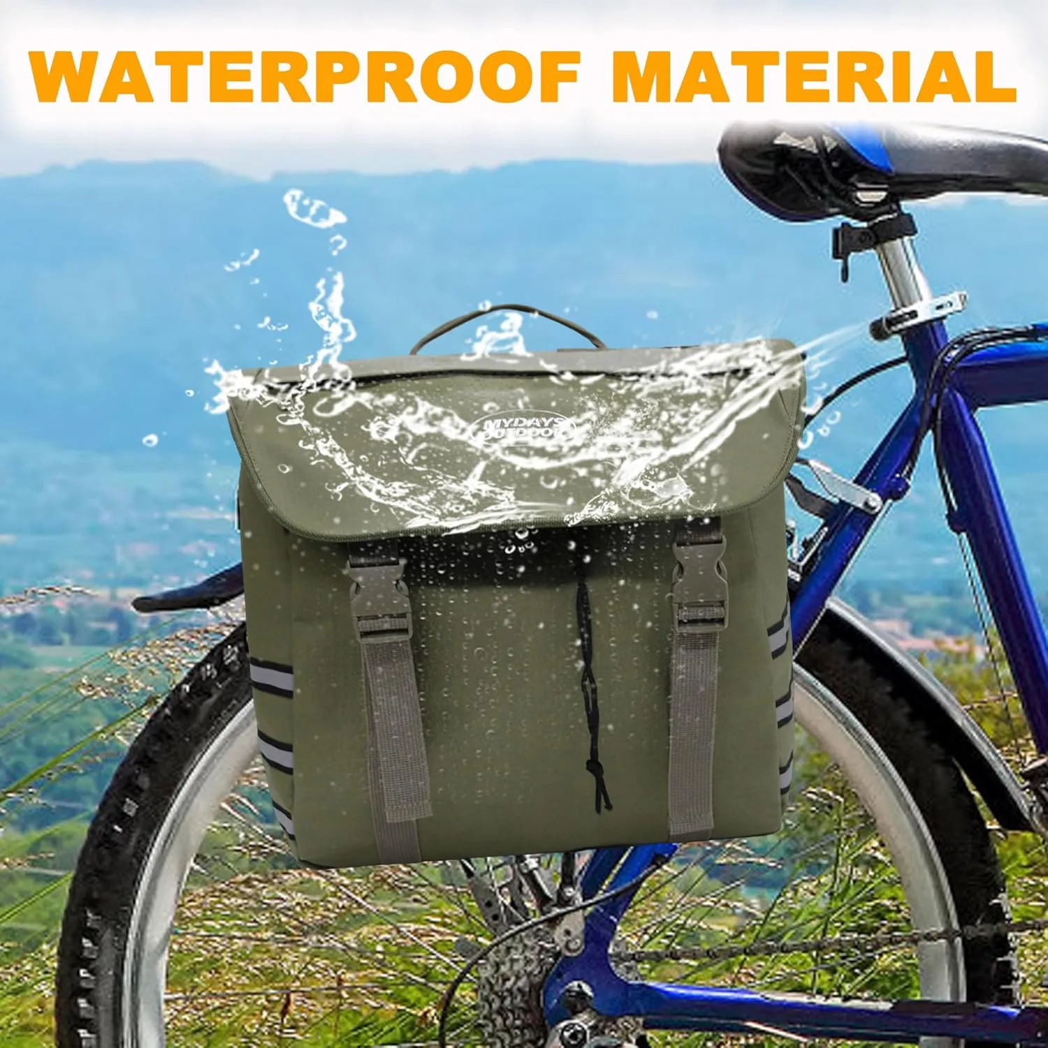 Panniers Bike Bags,Bicycle Saddle Bags,Large Capacity Reflective Strip,Bike Trunk Bag with Panniers,Bicycle Storage Bag,Bike accessories