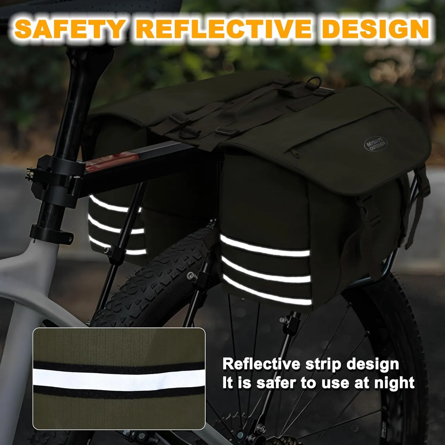 Panniers Bike Bags,Bicycle Saddle Bags,Large Capacity Reflective Strip,Bike Trunk Bag with Panniers,Bicycle Storage Bag,Bike accessories