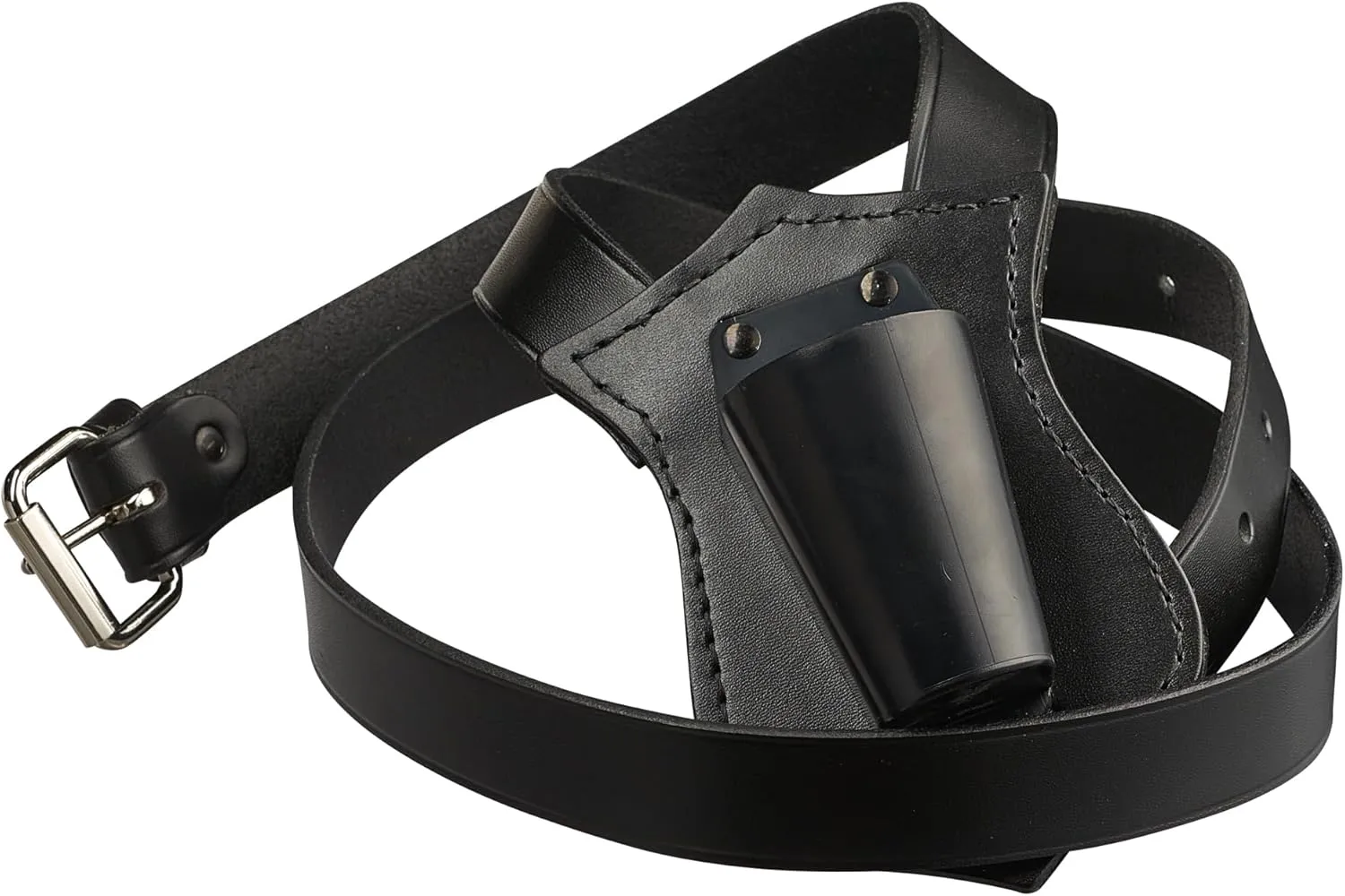 Parade Flag Carrier Black Leather Single Strap Flag Carrier