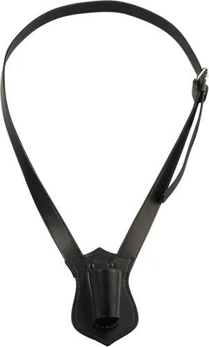 Parade Flag Carrier Black Leather Single Strap Flag Carrier