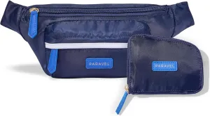 Paravel Fold-Up Belt Bag | Made with Sustainable Recycled Polyester | Belt Bag with Adjustable Straps | Scuba Navy