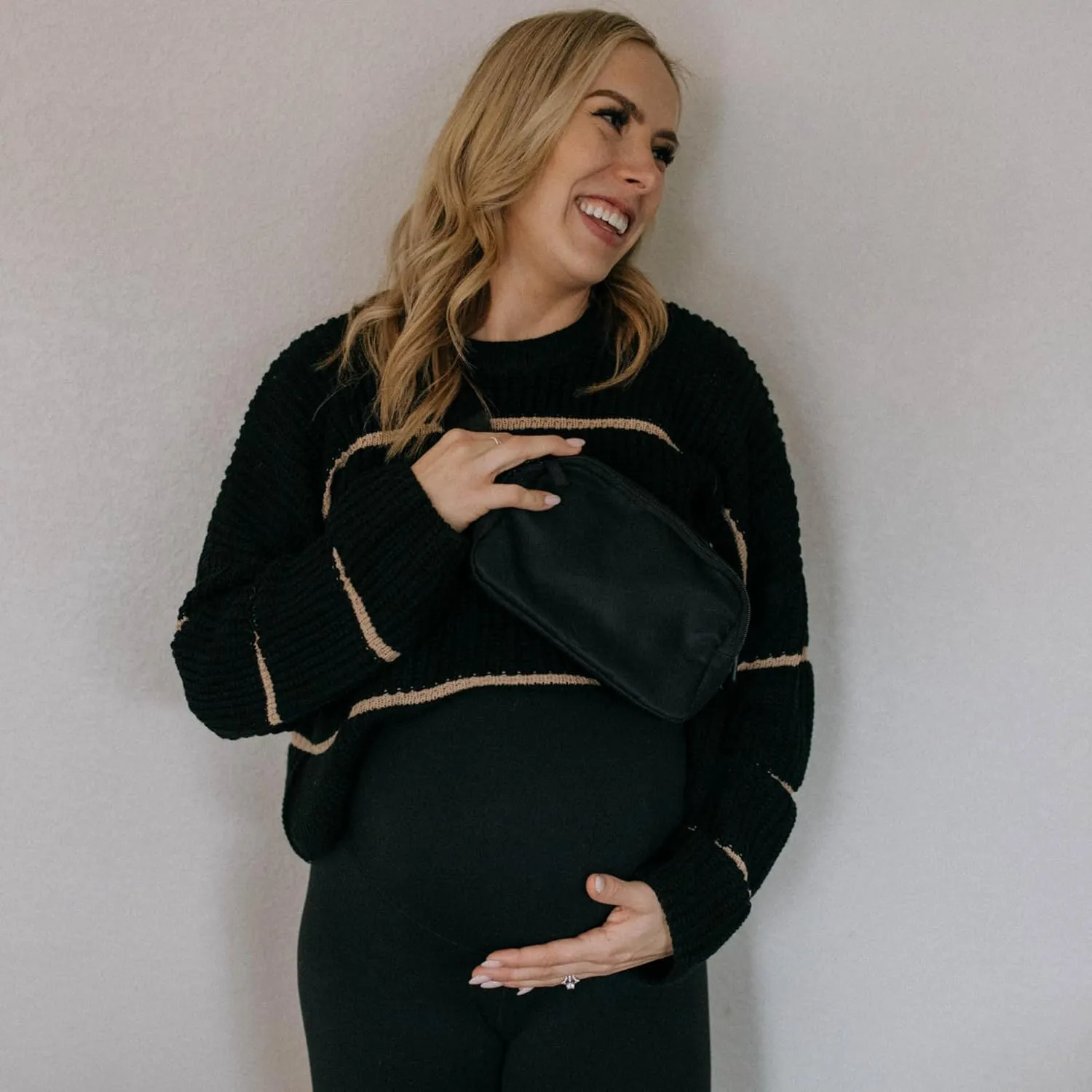 Parker Baby Adjustable Belt Bag Extender | Seamless Match for Mom's Belt Bag | Extendable up to 15" | Maternity-Friendly | Cross Body Bag Extender, Fanny Pack Extender Strap - Gray