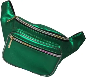 PartyKindom Holographic Hip Pack Adjustable Waist Bag for Women Waterproof Fanny Pack Zipper Great for Travel