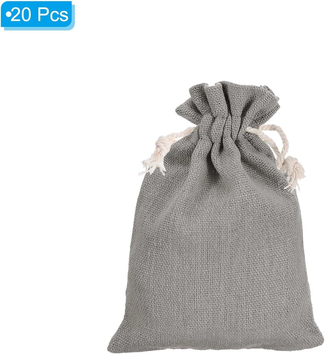 PATIKIL 6"x4" Coin Money Sacks Bag, 20 Pack Bank Deposit Change Transit Bags Cash Bag with Drawstring Currency Bags Gift Bag Style 4, Gray