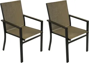 Patio Dining Chairs Set of 2, Outdoor Textilene Dining Chairs, Patio Furniture Chairs with Armrest for Backyard, Garden, Yard, Porch, Deck, Grey