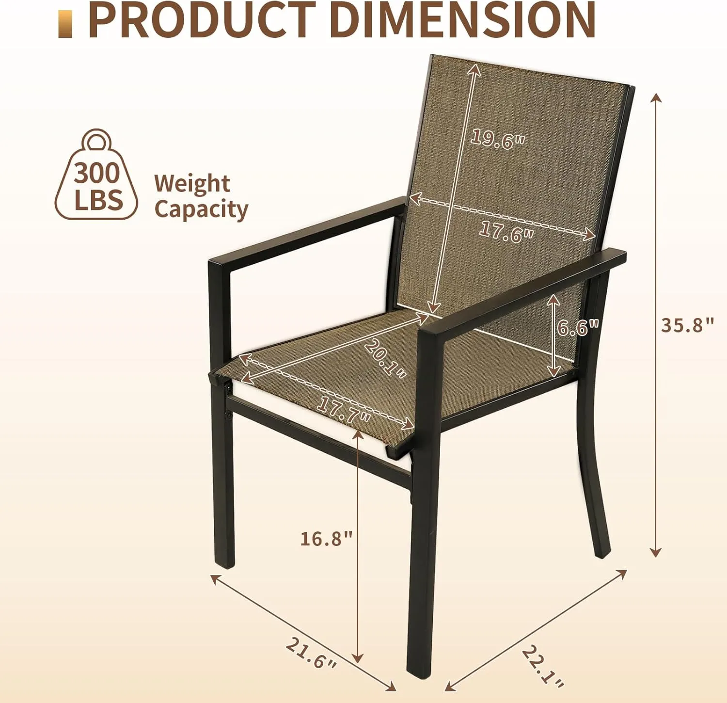 Patio Dining Chairs Set of 2, Outdoor Textilene Dining Chairs, Patio Furniture Chairs with Armrest for Backyard, Garden, Yard, Porch, Deck, Grey