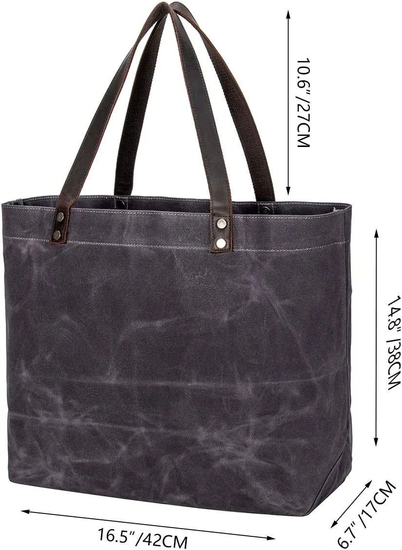 peacechaos Waterproof Canvas Shoulder Tote Bag Purse Top Handle Satchel Handbag For Work Travel Business Shopping Casual