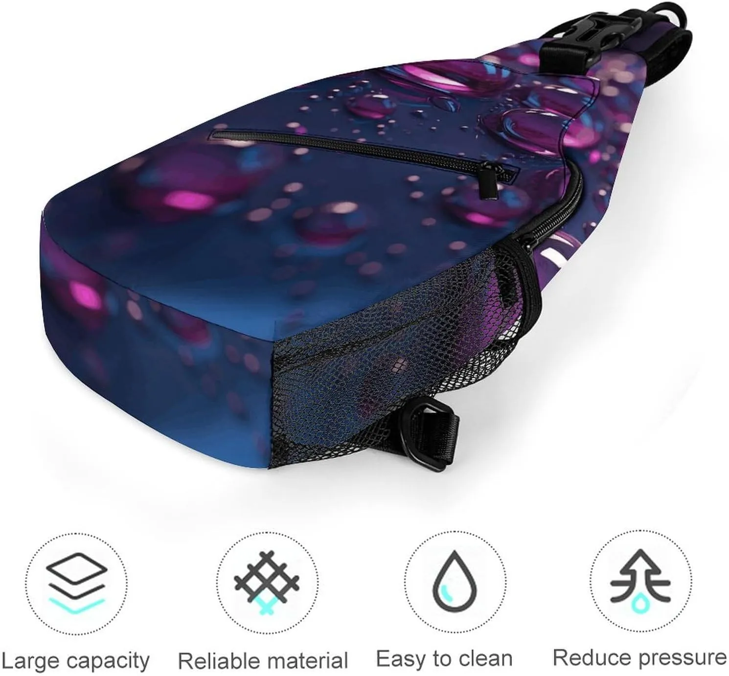 Peach Cat Pattern Crossbody Bag, Sling Bag, Sling Backpack, Belt Bags for Travel Outdoors Hiking