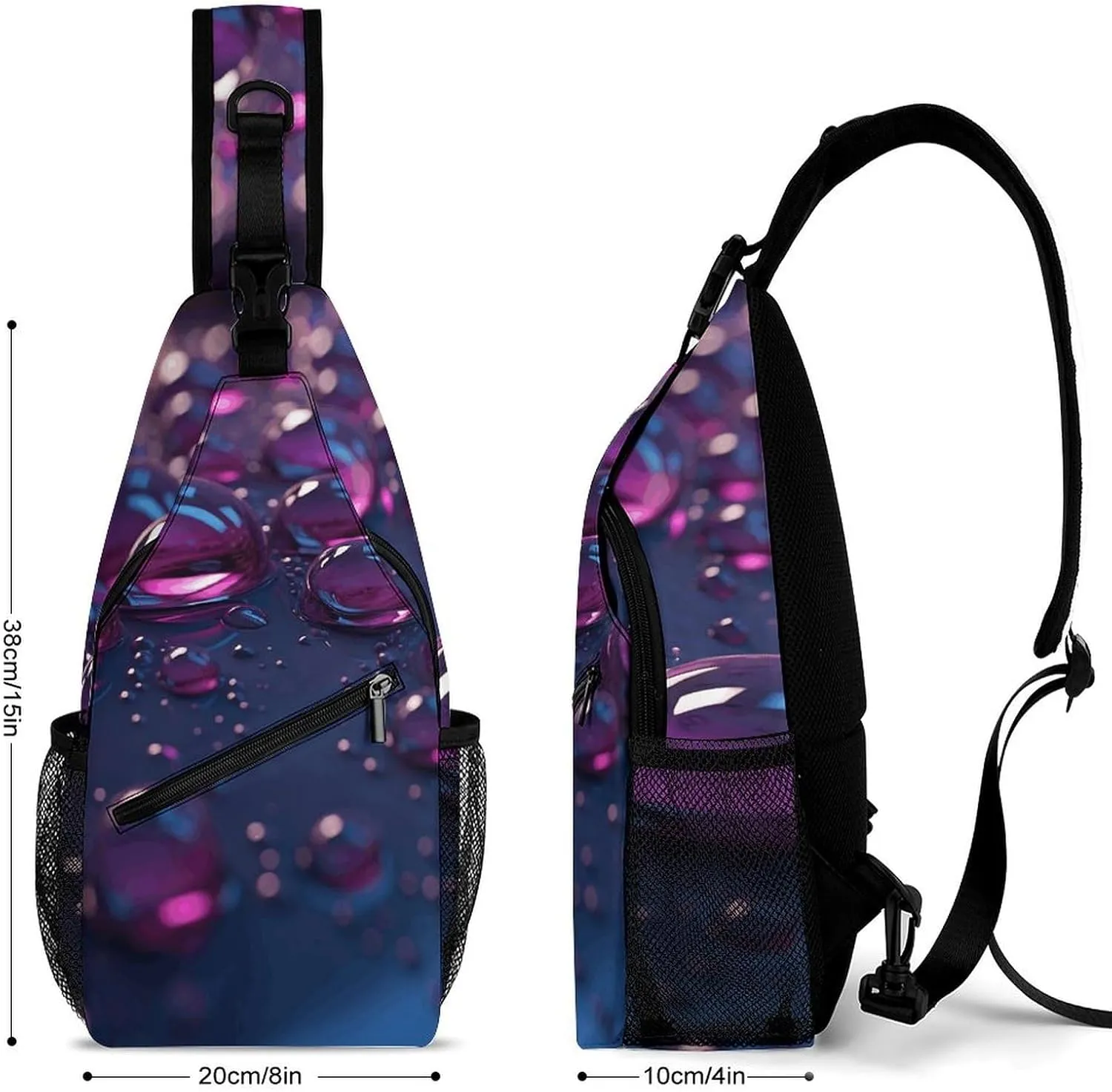 Peach Cat Pattern Crossbody Bag, Sling Bag, Sling Backpack, Belt Bags for Travel Outdoors Hiking
