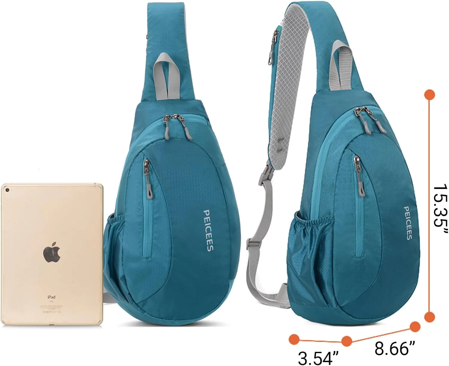 Peicees Sling Bags Men Women Shoulder Backpack Small Cross Body Chest Sling Backpack, Black