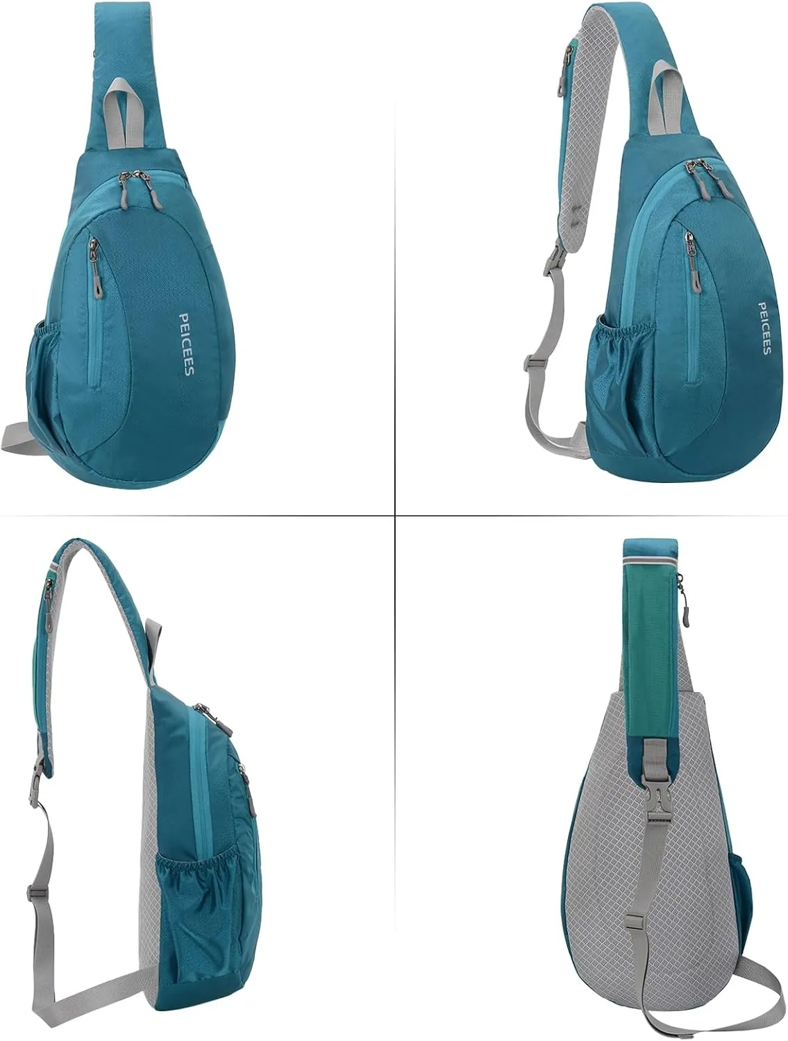 Peicees Sling Bags Men Women Shoulder Backpack Small Cross Body Chest Sling Backpack, Black