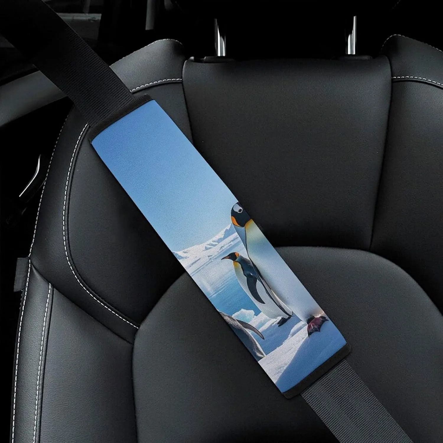 Penguin Antarctica Ice Auto Seat Belt Cover 1PCS Universal Car Seat Belt Shoulder Protector Pad, Protect Your Shoulders and Neck for Car Seat Belt, Shoulder Bag, Backpack