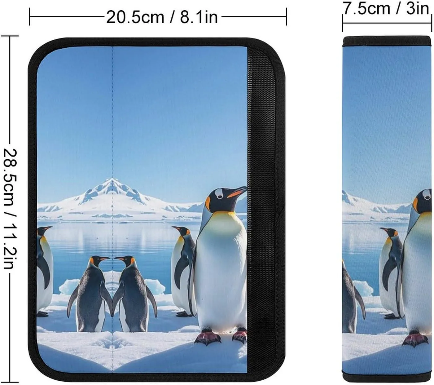 Penguin Antarctica Ice Auto Seat Belt Cover 1PCS Universal Car Seat Belt Shoulder Protector Pad, Protect Your Shoulders and Neck for Car Seat Belt, Shoulder Bag, Backpack