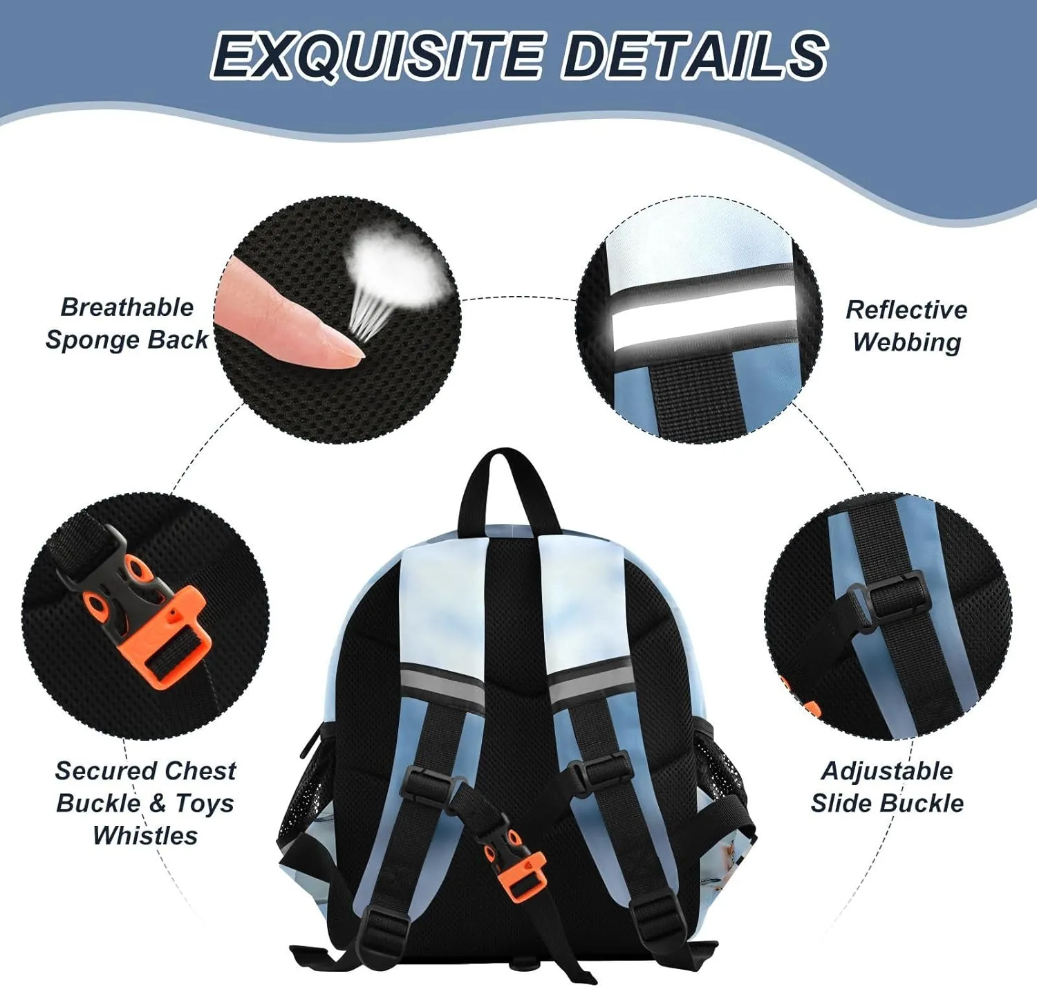 Penguins Standing on An Ice Floe Kids Backpack for Boys & Girls,Toddler Backpack with Cute Ears,Kindergarten & Elementary Schoolbag-M