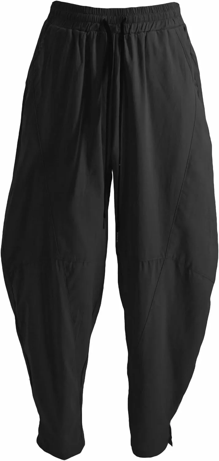 perdontoo Men's Linen Cotton Loose Fit Casual Lightweight Elastic Waist Summer Beach Pants