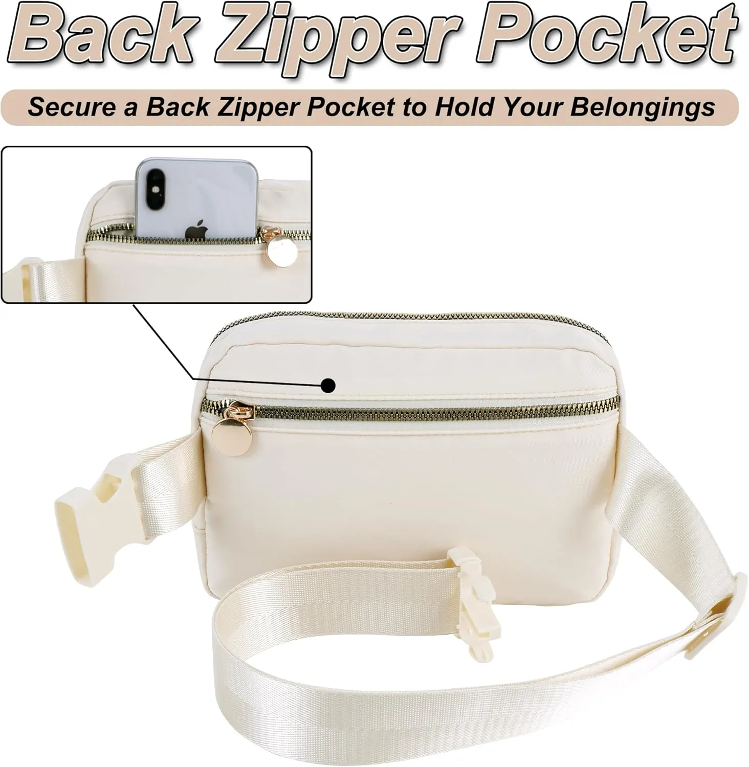 Personalized Belt Bag for Women Girls - Fashion Mini Waist Packs with Adjustable Strap - Trendy Travel Fanny Pack Crossbody Bags with Initial Letter - Teen Gifts | Cream,Z