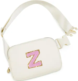 Personalized Belt Bag for Women Girls - Fashion Mini Waist Packs with Adjustable Strap - Trendy Travel Fanny Pack Crossbody Bags with Initial Letter - Teen Gifts | Cream,Z