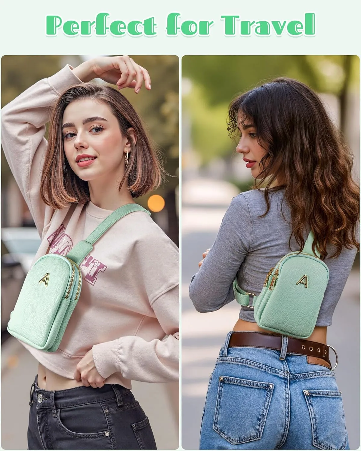 Personalized Birthday Gift for Teen Girls, Sling Purse with Initial Letter, Lightweight Small Crossbody Bags, Tween Girls Trendy Stuff, Waterproof Cell Phone Purse with Adjustable Strap