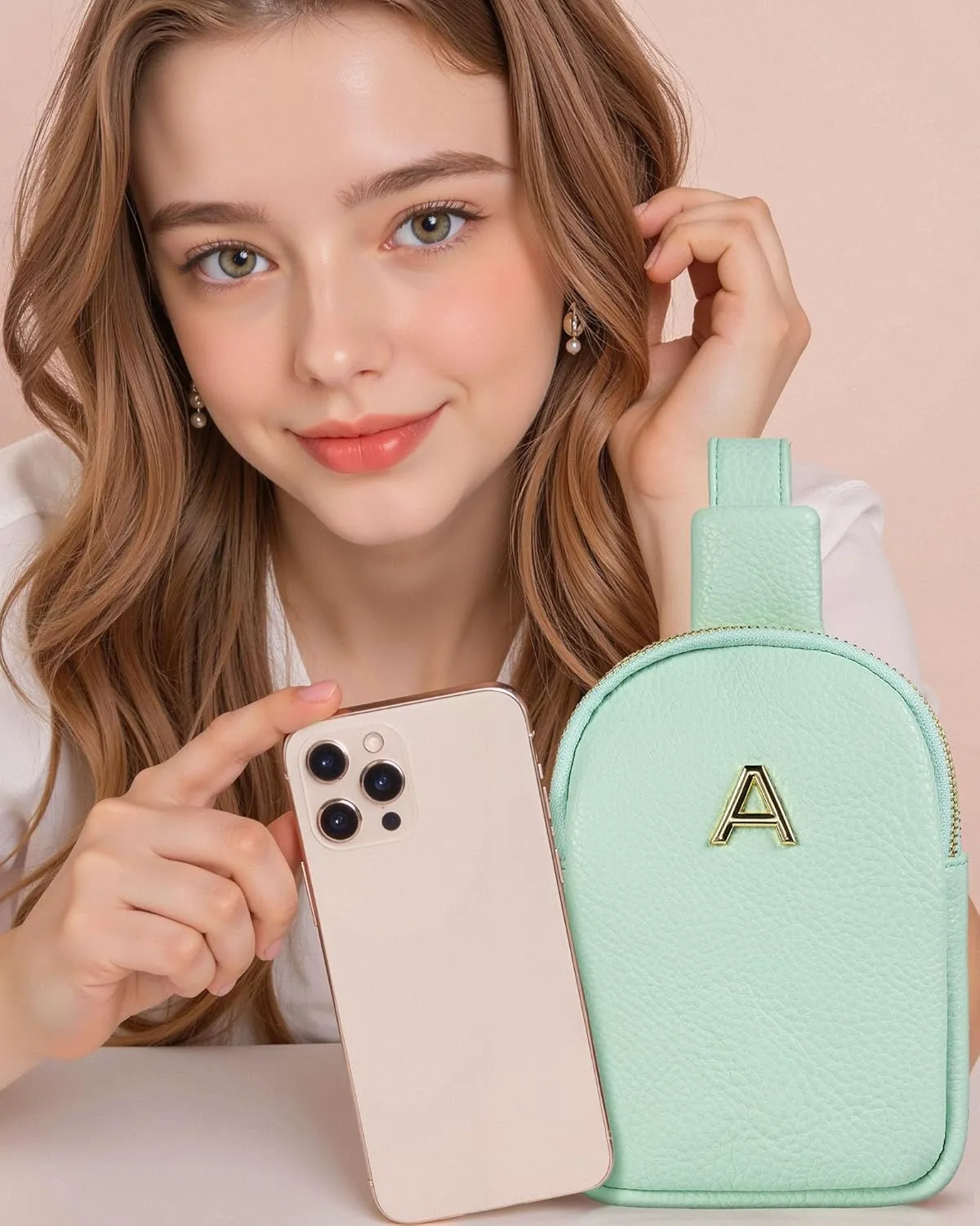 Personalized Birthday Gift for Teen Girls, Sling Purse with Initial Letter, Lightweight Small Crossbody Bags, Tween Girls Trendy Stuff, Waterproof Cell Phone Purse with Adjustable Strap