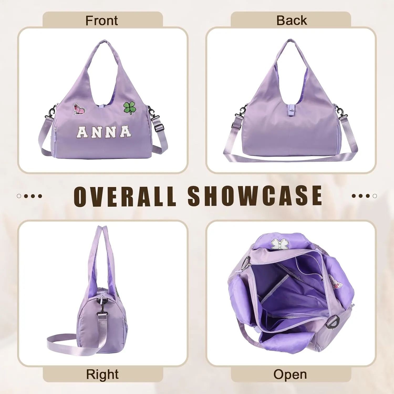 Personalized Dance Ballet Bag with Name - Custom Travel Duffel Bags for Sports Gym Weekender Overnight Travel Lovers
