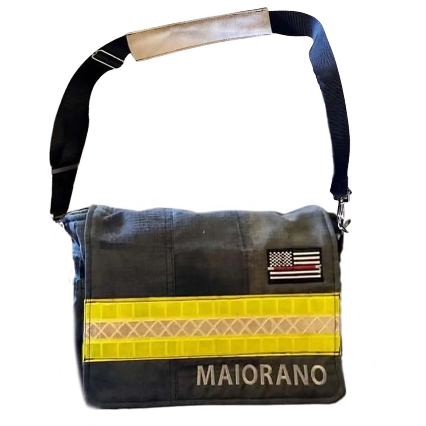 Personalized Firefighter Large Turnout Gear Duffle Bag, Custom Name/Department Bunker Gear Duffle Bag, Firefighter Reflective Stripes Gym Bag for Men, Firefighter Souvenir Gifts (Style B)