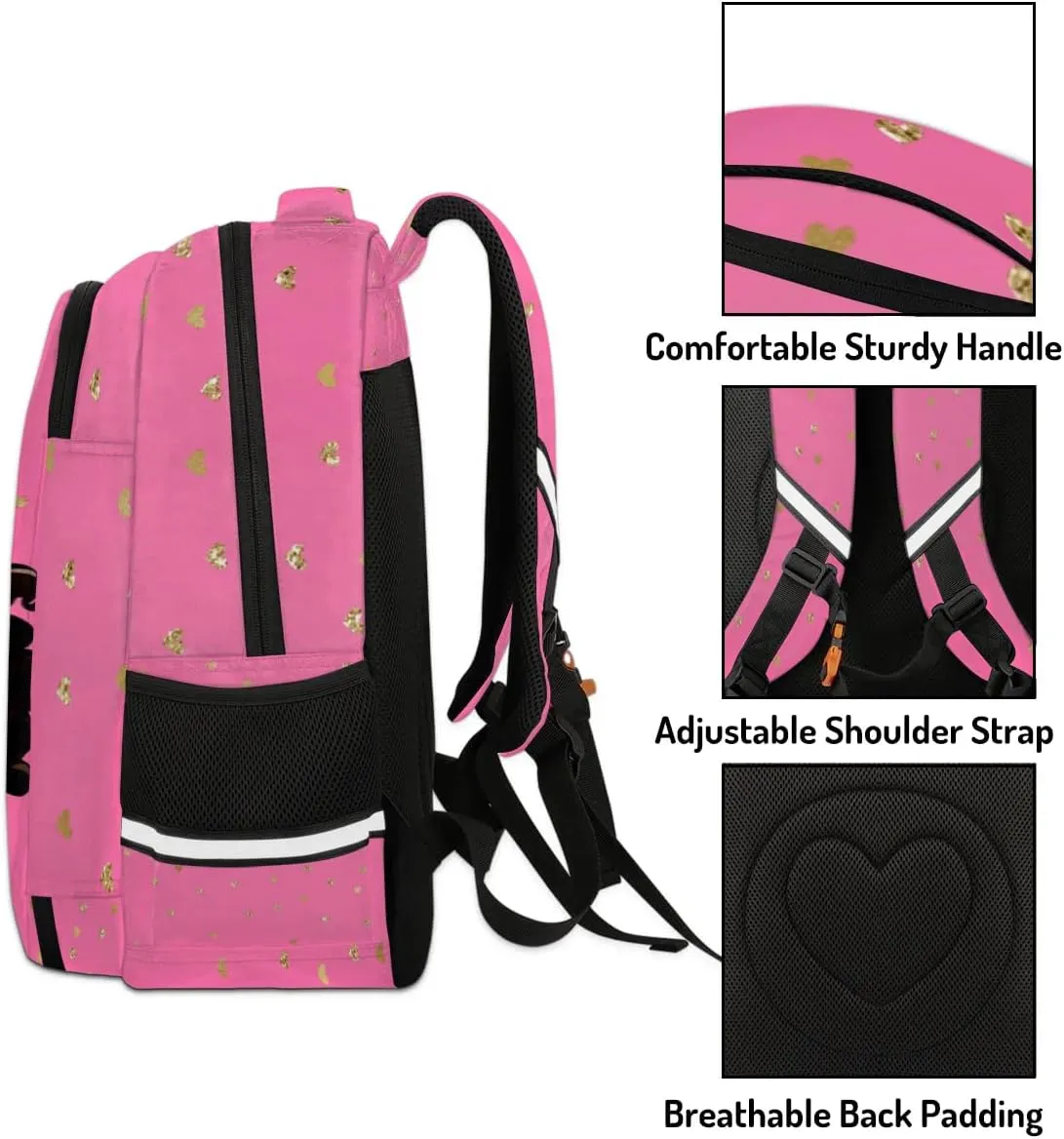 Personalized Kids Backpack Custom Backpack Schoolbag Children Bookbag for Girls Afro Princess Pink