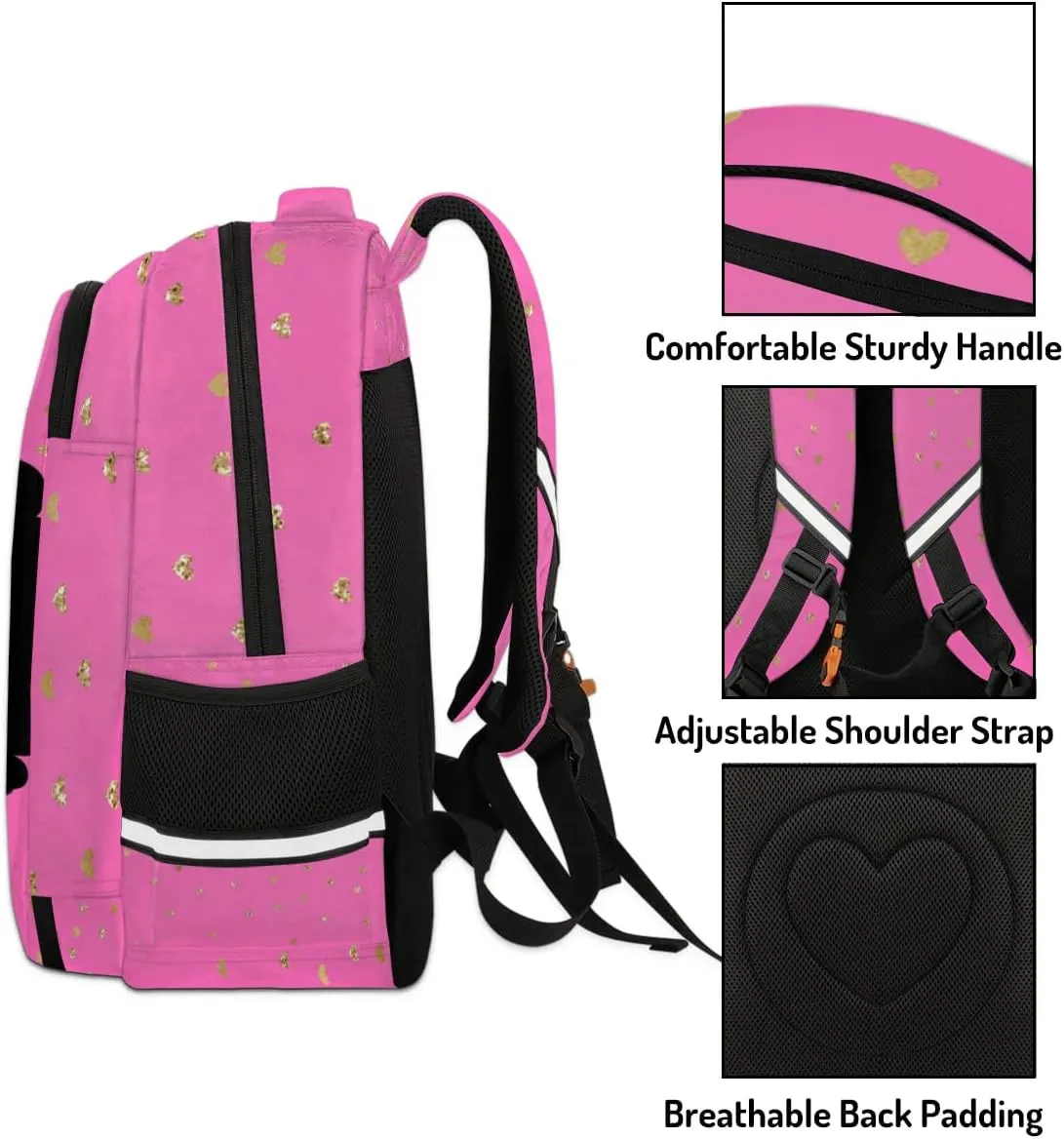 Personalized Kids Backpack Custom Backpack Schoolbag Children Bookbag for Girls Hot Pink Princess Girl