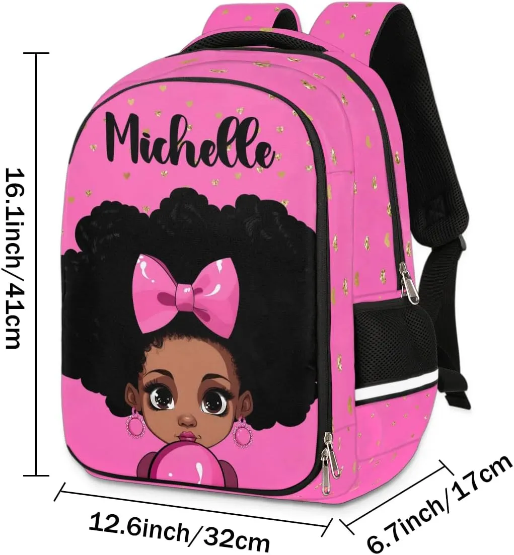Personalized Kids Backpack Custom Backpack Schoolbag Children Bookbag for Girls Hot Pink Princess Girl
