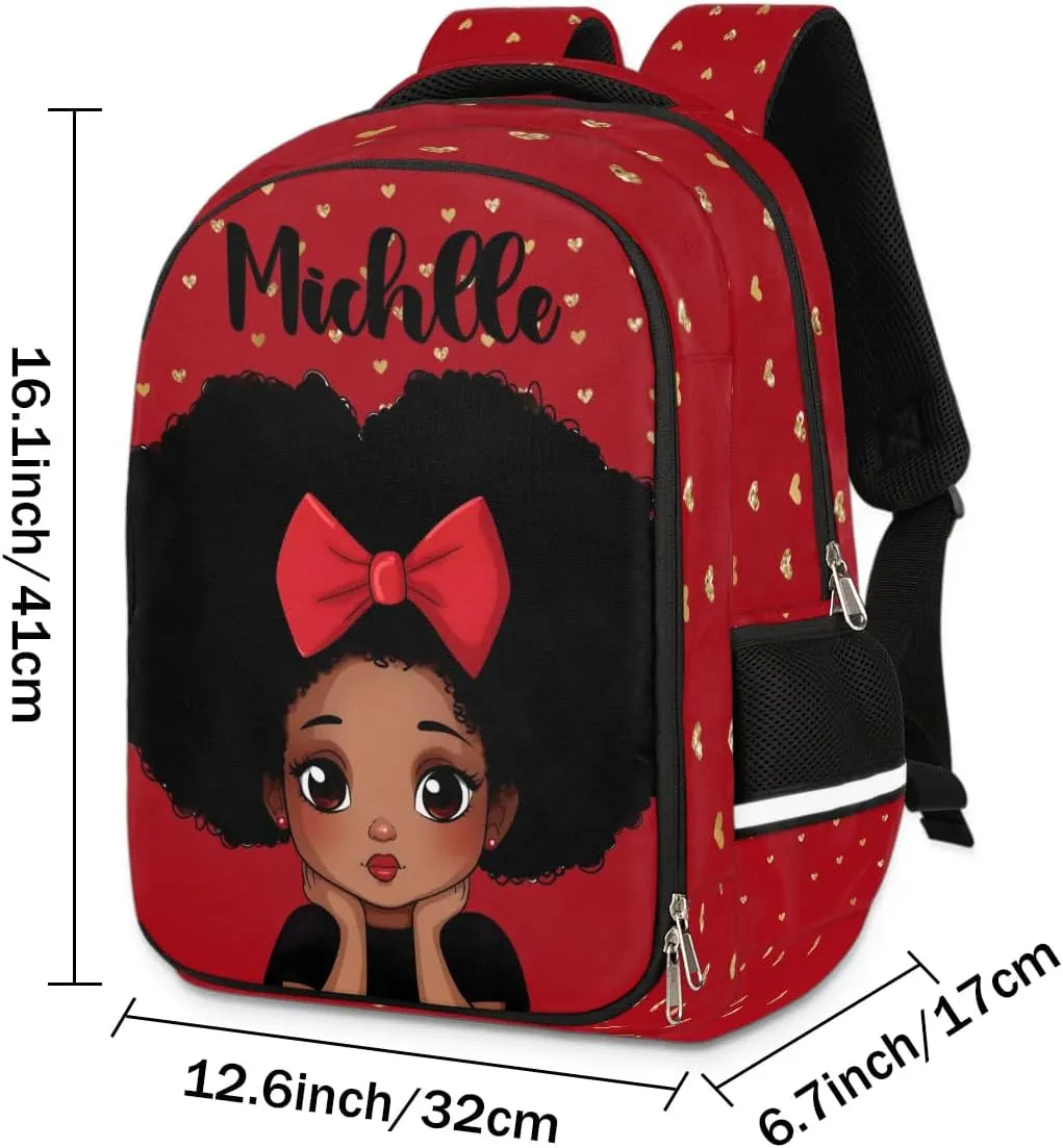 Personalized Kids Backpack Custom Backpack Schoolbag Children Bookbag for Girls Red Heart Girl