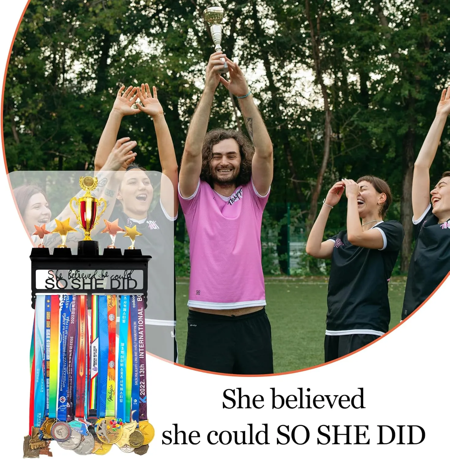 Personalized Medal Display Rack - Custom Metal Medal Hanger for Awards and Trophies | Holds Over 70  Medals | Easy Install for Sports and Achievement Recognition
