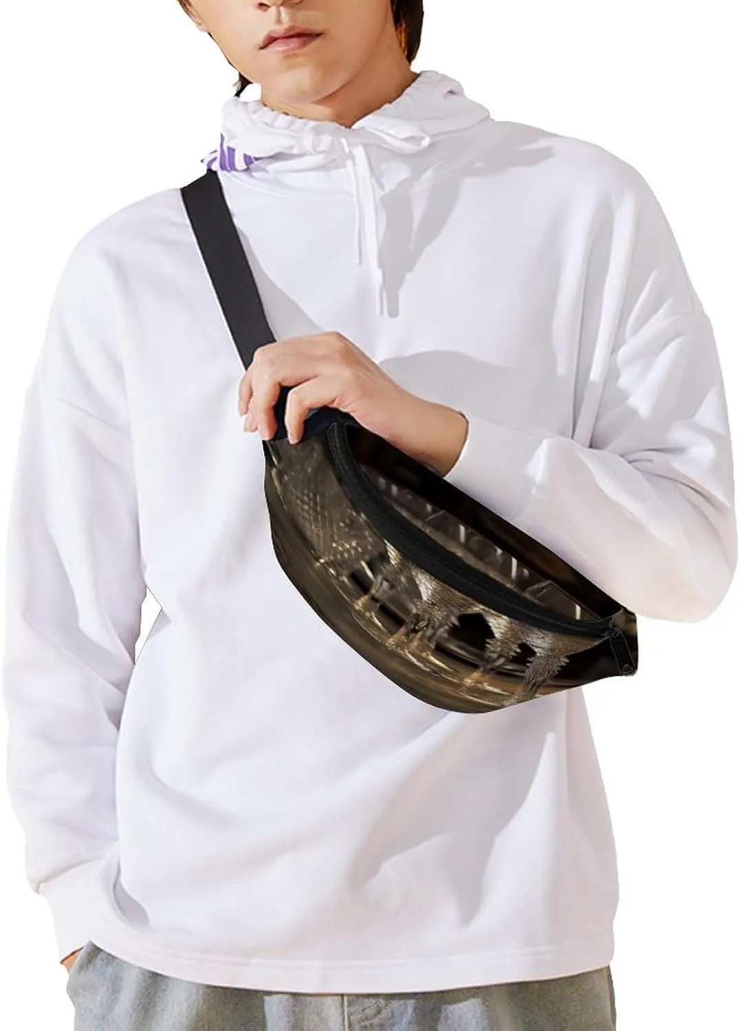 Personalized Waist Packs with Adjustable Strap,Champagne Glasses on The Table CrossBody Fanny Pack Casual Bag for Travel Sports Running Hiking