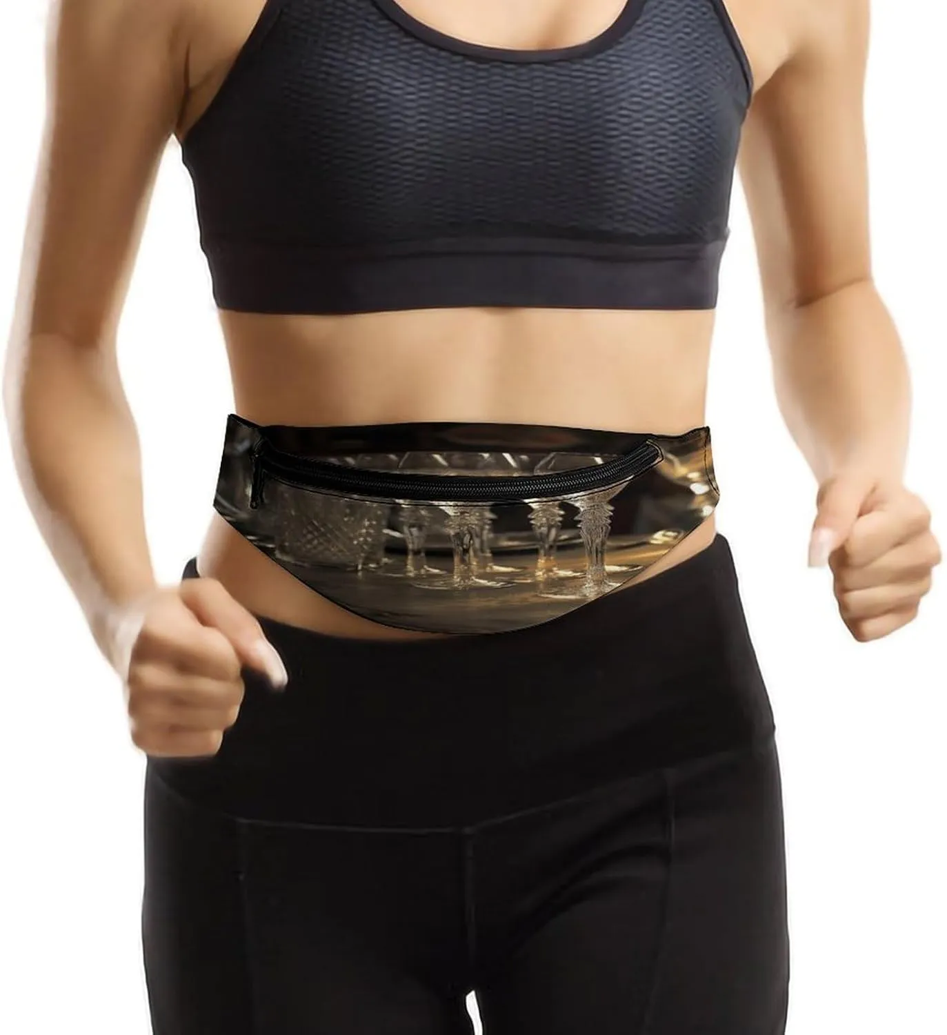 Personalized Waist Packs with Adjustable Strap,Champagne Glasses on The Table CrossBody Fanny Pack Casual Bag for Travel Sports Running Hiking