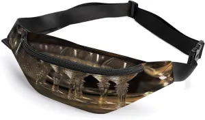 Personalized Waist Packs with Adjustable Strap,Champagne Glasses on The Table CrossBody Fanny Pack Casual Bag for Travel Sports Running Hiking