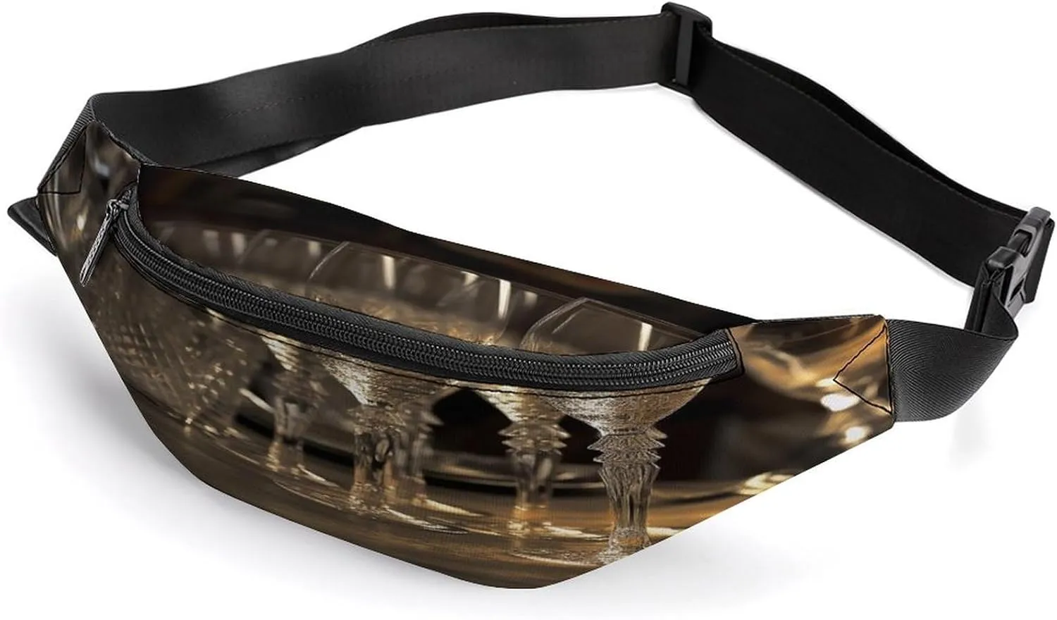 Personalized Waist Packs with Adjustable Strap,Champagne Glasses on The Table CrossBody Fanny Pack Casual Bag for Travel Sports Running Hiking