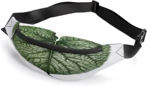 Personalized Waist Packs with Adjustable Strap,Green Plant Leaves CrossBody Fanny Pack Casual Bag for Travel Sports Running Hiking