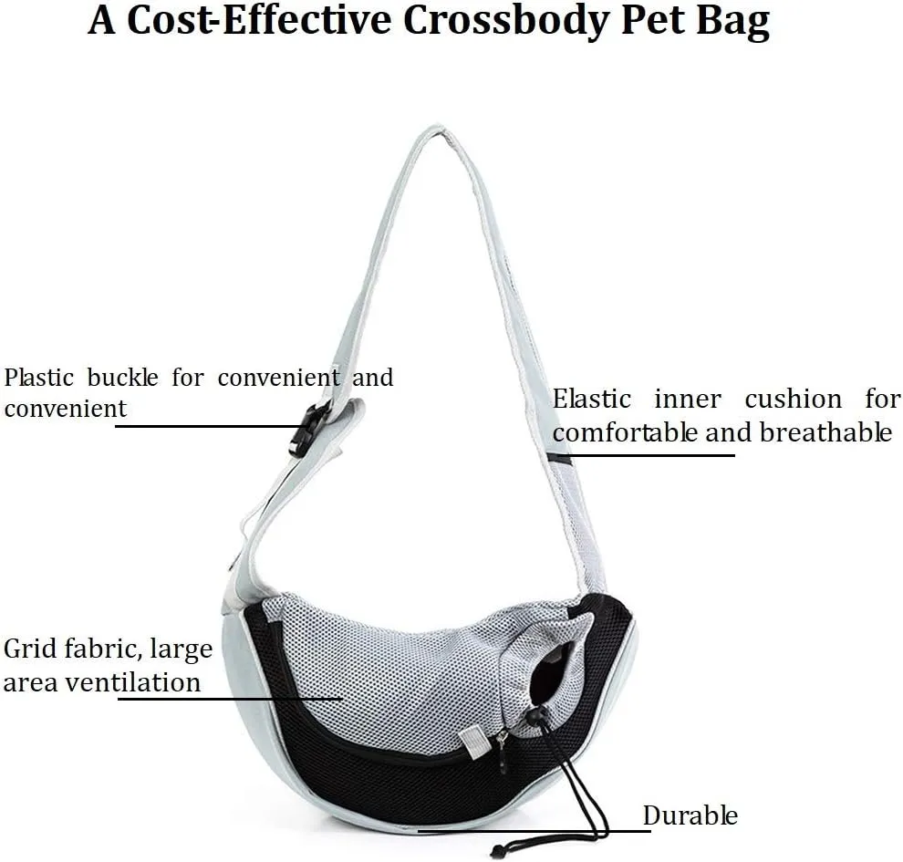 Pet Sling Carrier Bag, Pet Outdoor Backpack, Dog Travel Bag for Walking, Hiking, Bike Camping Outdoor Motorcycle