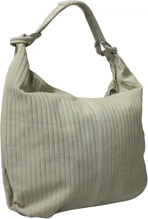 Pierre Cardin Beige Leather Large Hobo Relaxed Suede Shoulder Bag for womens
