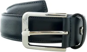Pierre Cardin Blue Smooth Classic Silver D-Ring Adjustable Belt Adjustable Mens Belt-36 for Mens