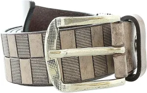 Pierre Cardin Distressed Brown Classic Silver D-Ring Adjustable Belt Adjustable Mens Belt-38 for Mens