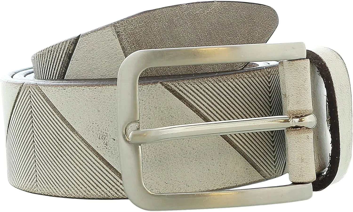 Pierre Cardin Distressed Taupe Classic Silver D-Ring Adjustable Belt Adjustable Mens Belt-34 for Mens