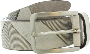 Pierre Cardin Distressed Taupe Classic Silver D-Ring Adjustable Belt Adjustable Mens Belt-34 for Mens