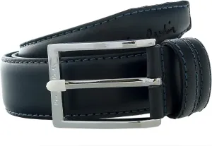 Pierre Cardin Navy Blue Smooth Classic D-Ring Adjustable Belt Adjustable Mens Belt-38 for Mens
