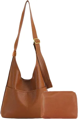 PILCAVE Hobo Bag for Women Faux Leather Large Tote Bag