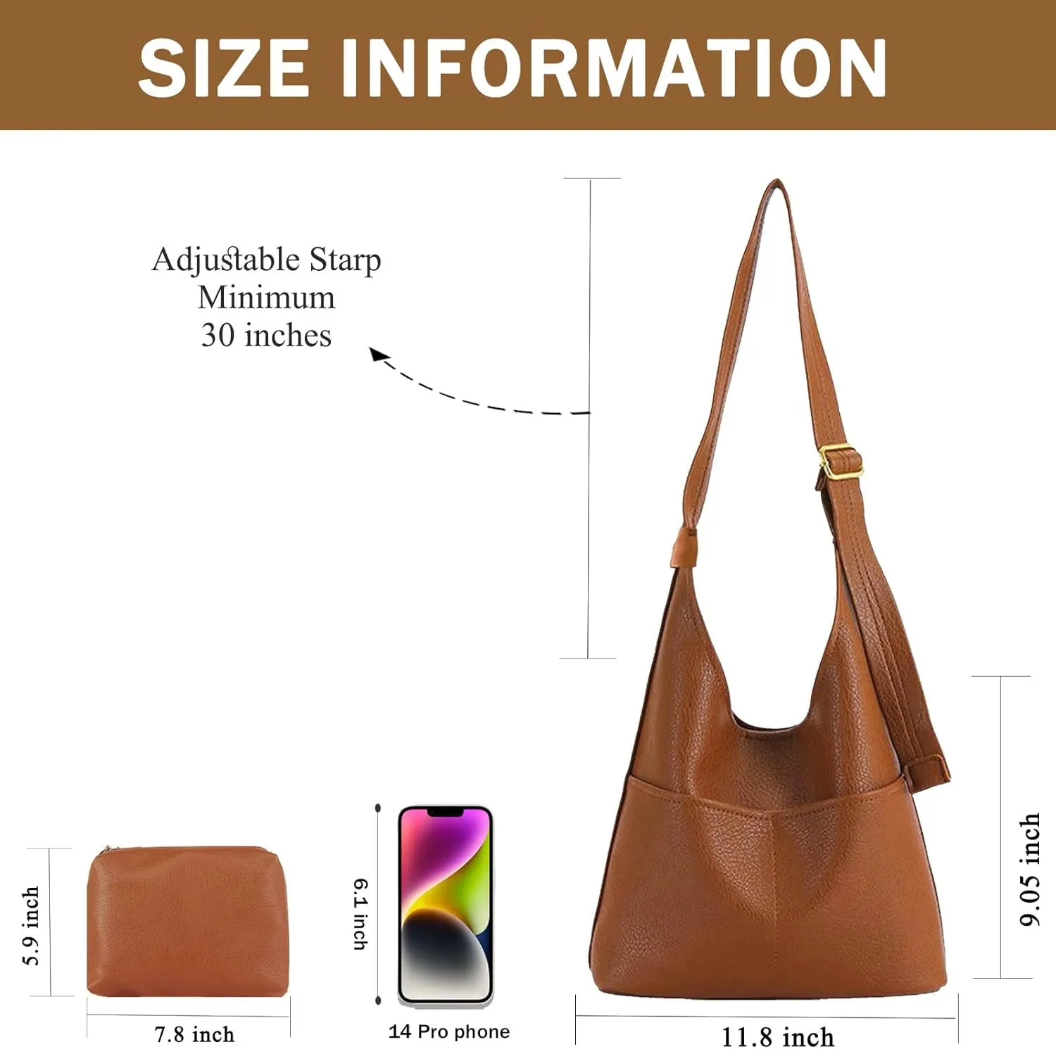 PILCAVE Hobo Bag for Women Faux Leather Large Tote Bag