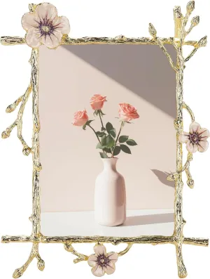 Pink 5x7 Picture Frame Metal Decor Ornate Gold Photo Frames with High Definition Glass Front Art Decor Tabletop Display, Gifts Ideas for Women, Horizontally & Vertically
