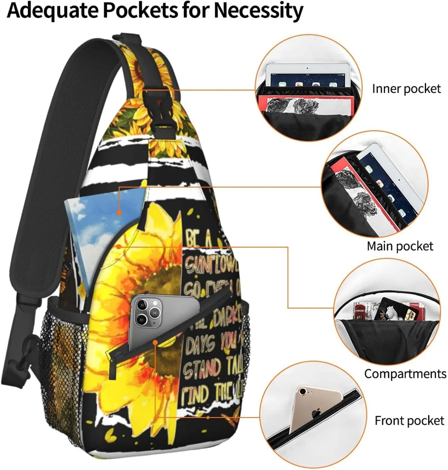 Pink Marble Sling Bag Unisex Crossbody Backpack Travel Hiking Casual Chest Bags Lightweight Fashion Chest Daypack