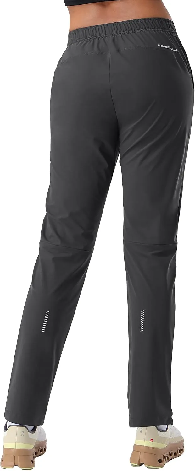 Pioneer Camp Women's Hiking Pants UPF 50  Elastic Waist Drawstring Ultra-Stretch Lightweight Outdoor Cargo Pants for Travel